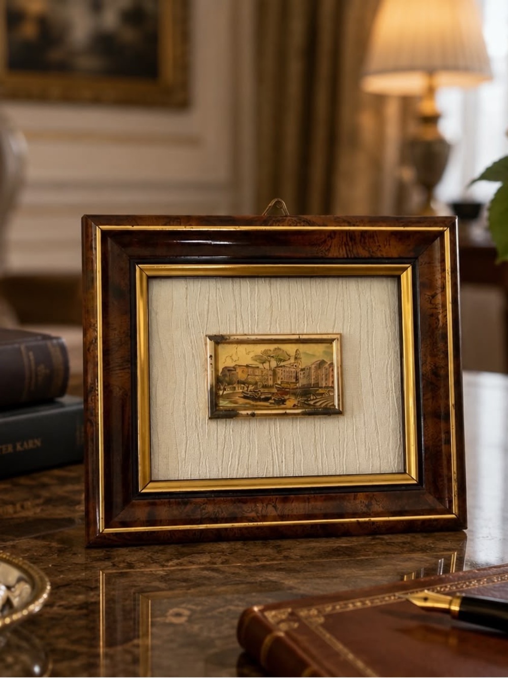 Vintage Italian Creazioni Artistiche Serie Oro Framed Miniature Wall Art